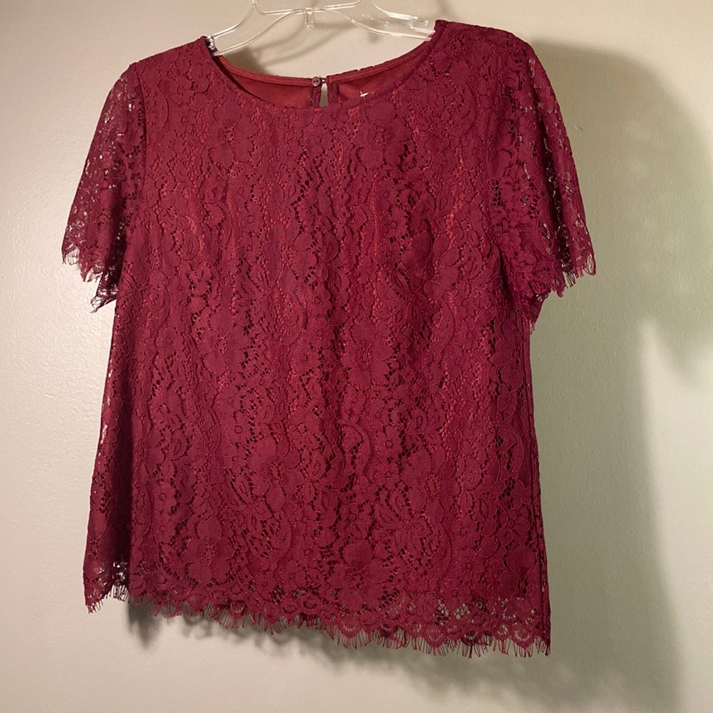 Francesca’s Burgundy Lace Blouse
